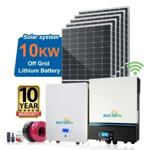 10kW Complete Kit Off Grid Hybrid Solar Energy System for Home Full Set with 10kVA 10000 Watt Lithium Ion Power System