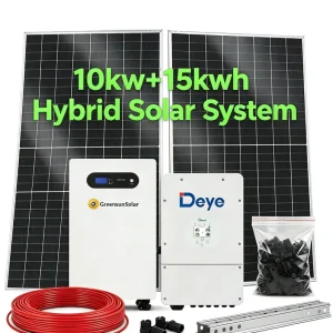 10kW Hybrid Solar Inverter System with 15kWh LiFePO4 Lithium Battery Complete Home Solar Energy Storage Kit