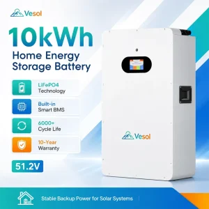 10kWh 51.2V LiFePO4 Split Wall Mounted Solar Energy Storage Battery Residential ESS with CAN Smart BMS Hybrid Inverter System