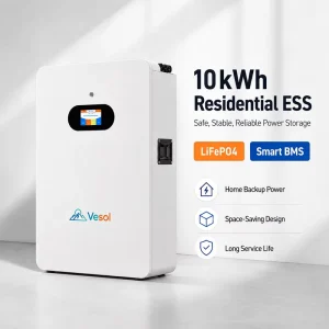 10kWh Split Hybrid Grid Wall Mounted LiFePO4 Home Solar Battery 51.2V 200Ah CAN Smart BMS ESS for Backup Power