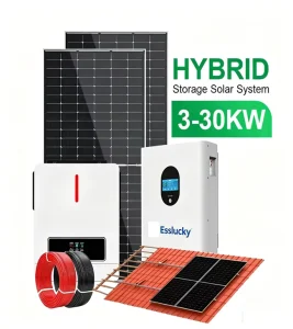 太阳能系统全套套件 10kw 15kw 20kw 30Kw 10000W 混合式家用太阳能储能系统（带锂电池）