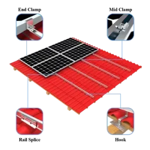 10kw Photovoltaic Solar Roof Mounting System Solar Pv Module Panel With Roof Tile Solar Energy Structure