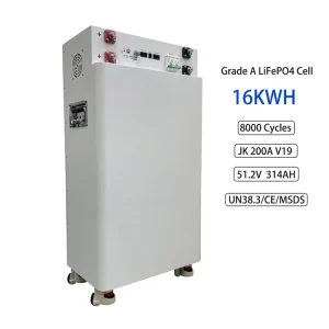 11000 Cycles 16kW LiFePO4 Battery 16kWh Lithium-Ion Solar Battery 51.2V 314Ah LiFePO4 300Ah Home Energy Storage