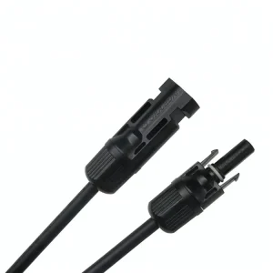 1对黑色红色10AWG 6毫米太阳能电池板延长电缆电线连接器太阳能适配器电缆，带母和公连接器