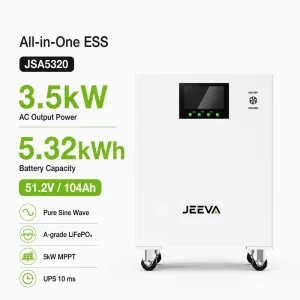 110V 5.32kWh 3.5kW Built In Inverter Solar Battery Storage LiFePO4 for Home Backup Supplier