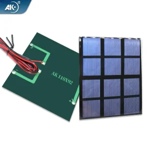小型多晶环氧树脂太阳能电池板 110x92mm 3V 400mA 18% 效率 CE ROHS 适用于移动电源，带 1m 电线