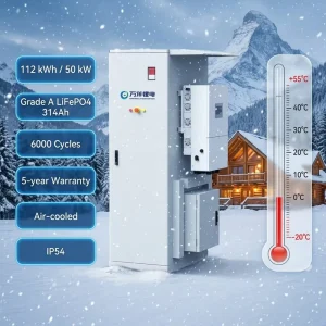 112kWh Commercial BESS 50kW Hybrid Inverter Power Supply System with High Voltage Battery Container
