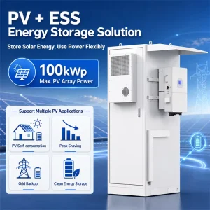 112kWh Outdoor Battery Energy Storage Cabinet LiFePO4 BESS for Commercial and Industrial Solar PV Backup Use