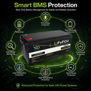 12.8V 100Ah 200Ah 300Ah 2.56kWh LiFePO4 Marine Battery Deep-Cycle Yacht Boat Ship BMS-Protected Vibration-Resistant IP65