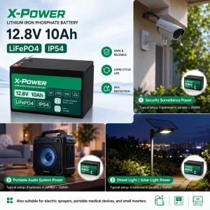 12.8V 10Ah LiFePO4 ABS Case Smart BMS 6000 Cycles IP54 Deep Cycle Lithium Battery UPS Solar CCTV