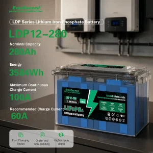 12.8V 280Ah Transparent Case LiFePO4 Battery Built-in BMS Drop-in Replacement for Solar Home Off-Grid Storage