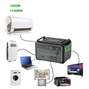 1200W LIfepo4 Estacion De Energia Portatil Lithium Battery Solar Generator Electric Backup Portable Rechargeable Power Station