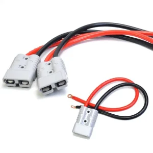 120A 600V IP66 Waterproof Battery Connector 2P Male Female Power Plug 6AWG Cable Solar EV Charging Copper PC Housing