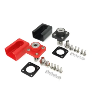 120A Through Wall High Current Battery Terminal Block Energy Storage Connector Red Positive Black Negative