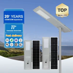 120W 150W Aluminum 6000K All-in-One LED Solar Street Light with PIR Detection