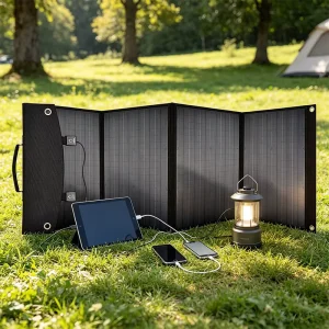 120W Foldable Monocrystalline Solar Charger 23.5% High Conversion IP65 Waterproof 18V DC & USB Output Portable Outdoor Power