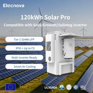 120kWh Battery Cabinet with BMS for C&I Solar Farm Ground Mount IP55 8000cyc 100DOD Modbus for Installer