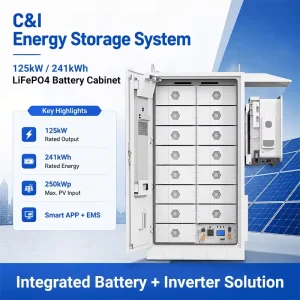125kW 241kWh Outdoor C&I Energy Storage Cabinet LiFePO4 Battery BESS for Commercial Industrial Solar PV Backup Power