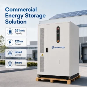 125kW 261kWh Industrial BESS Cabinet LiFePO4 Solar Storage with Generator Port and Smart EMS