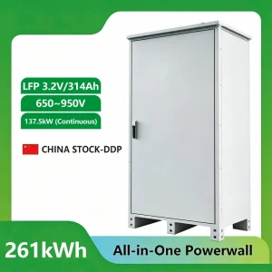 128kWh 261kWh All-in-One Solar Battery Cabinet with Air Cooling for Commercial Building Peak Shaving