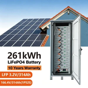128kWh 261kWh All-in-One Solar Storage Cabinet with Cooling for Factory Assembly Production Line