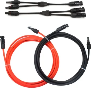 12AWG 4mm2 PVC XLPE 绝缘太阳能连接器电缆公 母单头，适用于户外移动储能电站