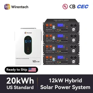 12KW Solar Inverter Kit With 4 Rack Battery System LiFePO4 CEC CB Certified Energy Storage US Stock Free Shipping