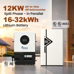 12KW Split Phase Hybrid Inverter 24KW Dual MPPT 200A Bypass 16 32kWh Stackable Battery All in One Energy Storage System UL Listed