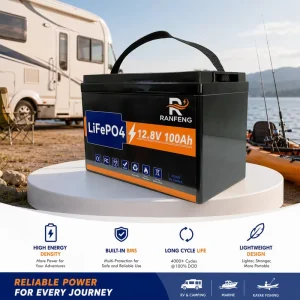 12V 100Ah LiFePO4 Deep Cycle Battery Marine Boat RV Camper Kayak Fishing Solar Storage Lithium Iron Phosphate 6000 Cycles