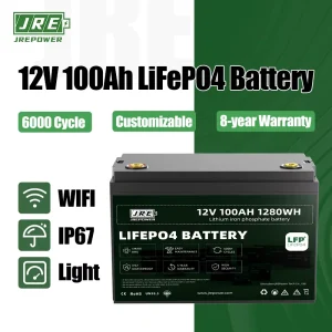12V 100Ah LiFePO4 Lithium Battery for Solar Energy Storage System with >6000 Cycles