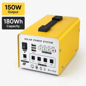 12V 15Ah 150W Power Station Portable Solar Kit with Dual USB Ports for Travel Accessories and Mobile Power Bank