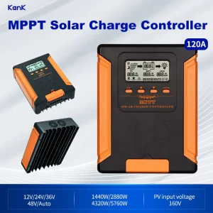 12V 24V 36V 48V Solar Panel Charge Controller Max 160V PV Input 120A MPPT Solar Charge Controller