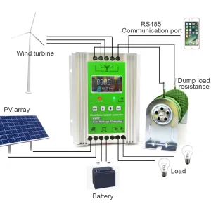 12V 24V 48V Auto 600W Wind+500W Solar Hybrid MPPT Charge Controller With WIFI Monitoring