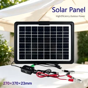 12W Mono Solar Panel Customizable 3m Extension Wire Mounting Holes Multi Interface Portable Outdoor Solar Generator Board