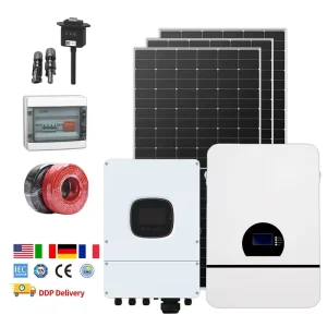 完整的太阳能系统 12kW 590W 太阳能电池板混合逆变器 16kWh 电池存储套件 适用于家庭商业用途