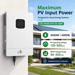 12kW Hybrid Grid Solar Inverter 48V for Home Energy Storage System SPI48120V150-500P Residential ESS UPS Backup