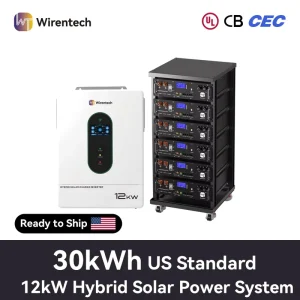 12kW Inverter with 6 Server Rack Batteries Solar ESS System 51.2V 100Ah UL Certified
