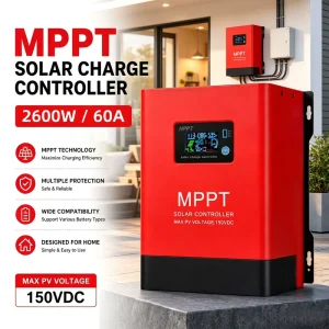 12v 24v 48v Mppt Intelligent Solar Charge Controller 2800W 60A Battery Solar Controller for Home Solar Energy Systems