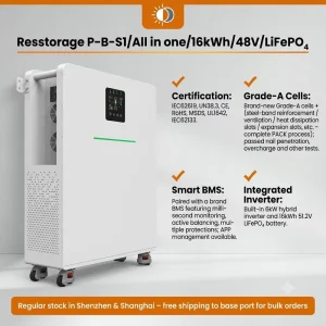14.34kWh 6kW Integrated Energy Storage System 51.2V 280Ah LiFePO4 Battery Inverter