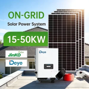 15 50kW On Grid Solar Power System Grid Connected with Inverter and Panels for Home and Commercial Use Clean Energy Supply MPPT