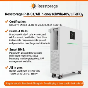 15.36kWh 6kW Stand Alone Power System 51.2V 300Ah LiFePO4 Battery with Inverter for Off Grid Home Solar