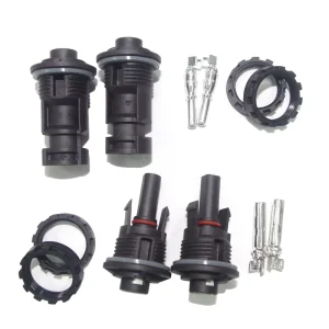 1500V DC Solar Power System Panel Mount Nut Front Locking M20 Male Female IP68 Rated 41A/55A Connector