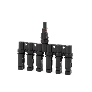 1500VDC 50A Power Plug Socket Snap In Solar Panel IP67 T-Branch 1 to 6 Type Cable Connector