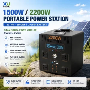 1500W 2200W Portable Power Station LiFePO4 Solar Generator 1536Wh 2560Wh Pure Sine Wave MPPT Home Backup RV External Battery AU