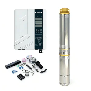 1500W Solar Submersible Pump 2HP AC DC Hybrid MPPT Controller Included Stainless Steel Deep Well Pump Farm Irrigation