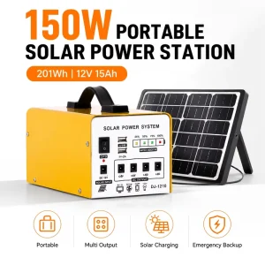 150W 180Wh LiFePO4 Mini Portable Power Station MPPT Pure Sine Wave Solar Generator RV Camping Off Grid Outdoor Home Tent Backup