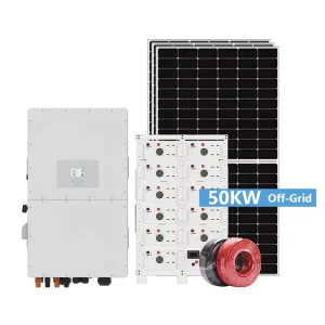 堆叠式电池商用150kW太阳能发电板屋顶安装系统100kWh 300kW混合离网太阳能系统套件