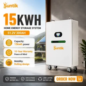 15KW Hybrid Solar Inverter All in One ESS Home Storage System 51.2V 300Ah Lithium Battery Off Grid Backup Power Solution