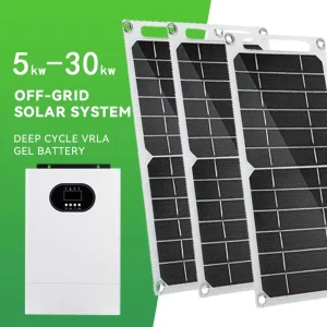 15KWH 20KWH 30KWH 离网太阳能系统 含锂电池和家用电源逆变器 5KW 10KW