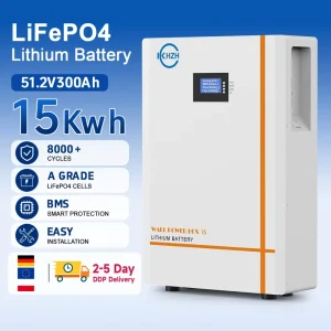 15kWh 51.2V 300Ah 280Ah Wall Mounted Home Solar Energy Storage LiFePO4 Battery with BMS